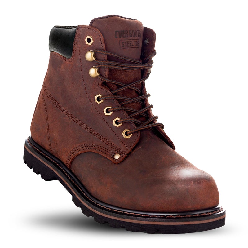 EVER BOOTS EVERBOOTS Tank S Steel Toe Work Boots for Men, Comfort Technology, Anti Slip Grip & Ultra Shock Absorption, Heavy Duty Leather Boot, Safety Industrial Workwear Construction(8.5, Dark Brown) - Image 1